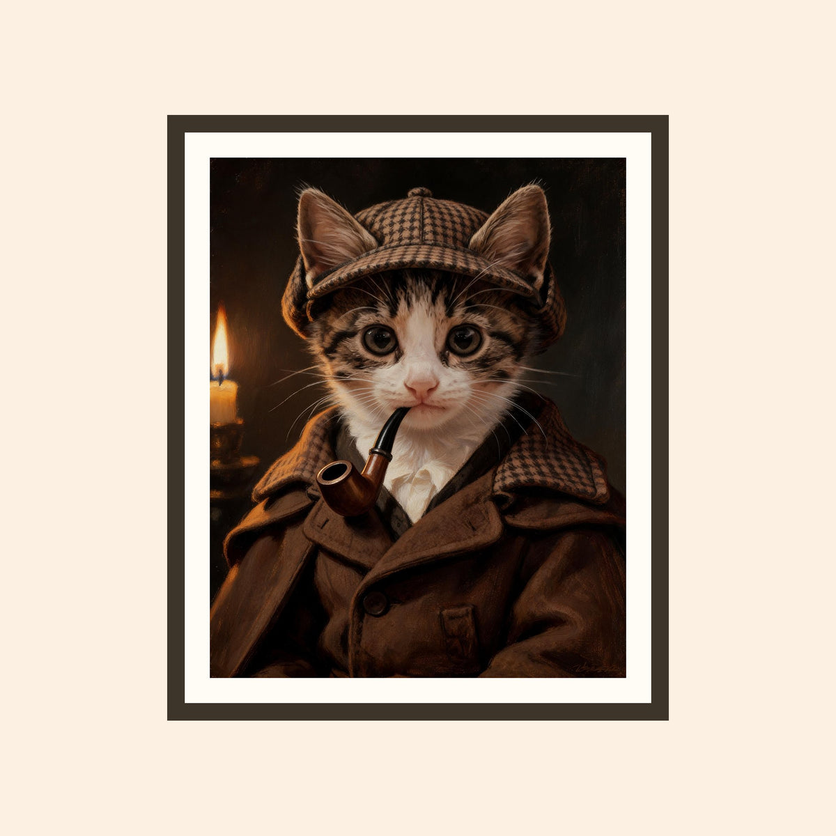 Le Détective — portrait d'animal sur-mesure