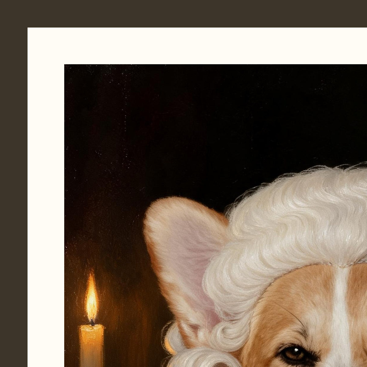 Le Rococo — portrait d'animal sur-mesure — detail du cadre et du grain